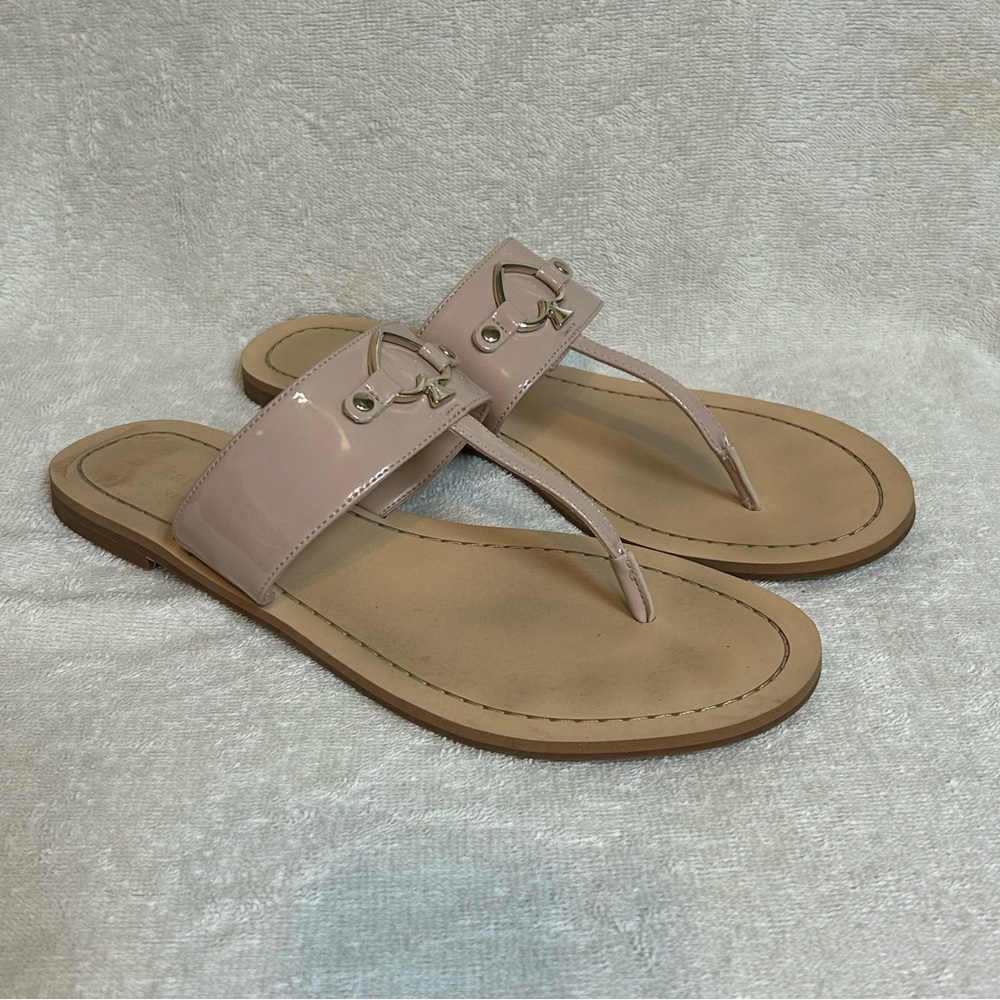 Kate Spade New York Cassia Blush Sz 8.5B Sandals Thongs Patent Leather